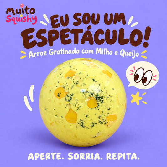 Arroz Gratinado com Milho e Queijo — imagem principal da Muito Squishy